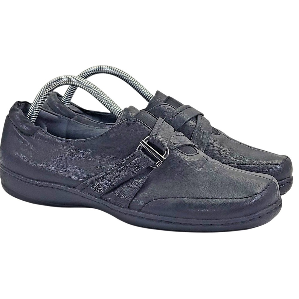 Umberto Raffini Black Leather Shoes Comfort Rubber Sole Euro Size 41, US 10-10.5